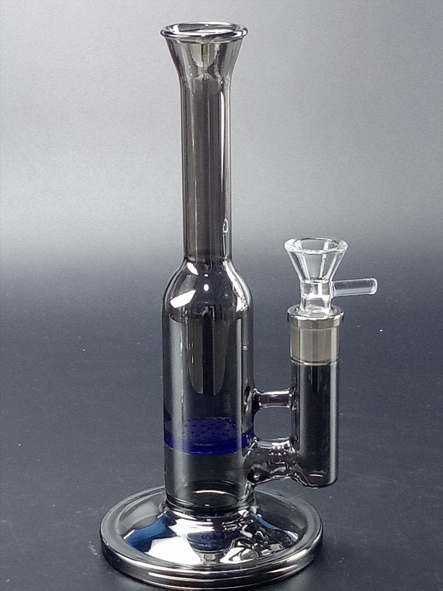 8 Gray Glass Honeycomb Perc Bong