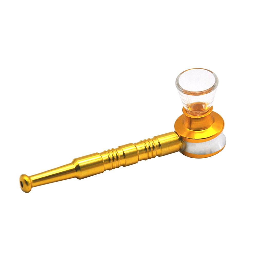 Thread Metal Pipe w/ Glass Weed Bowl