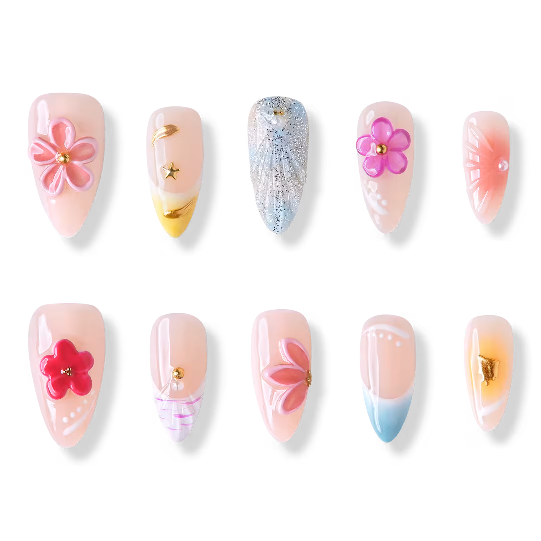 3H Nails  Miami - Medium Almond Press-On Nails