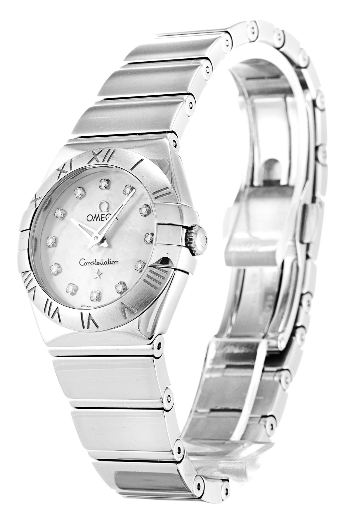 Replica Omega Constellation Mini White Dial Diamond Markers Lady 123.10.24.60.55.002 24MM