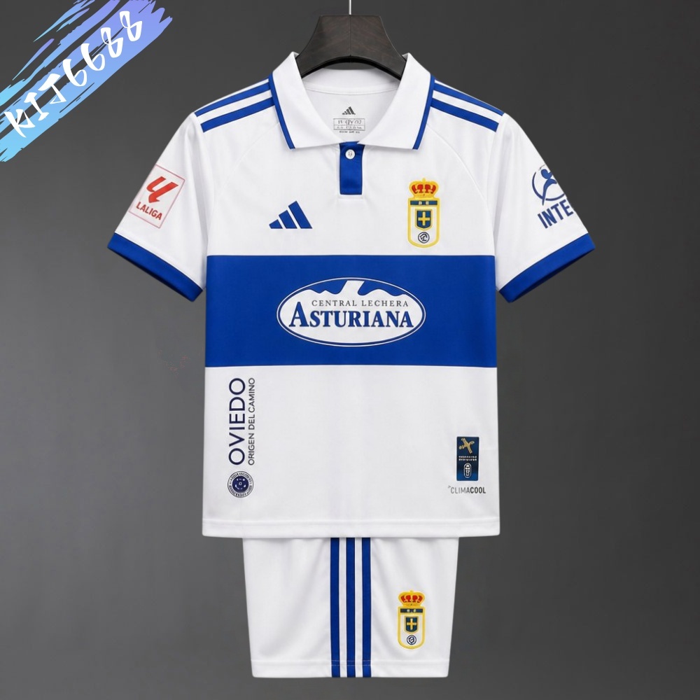 2026/2027 Real Oviedo Home Football Shirts (Kids Kit socks）