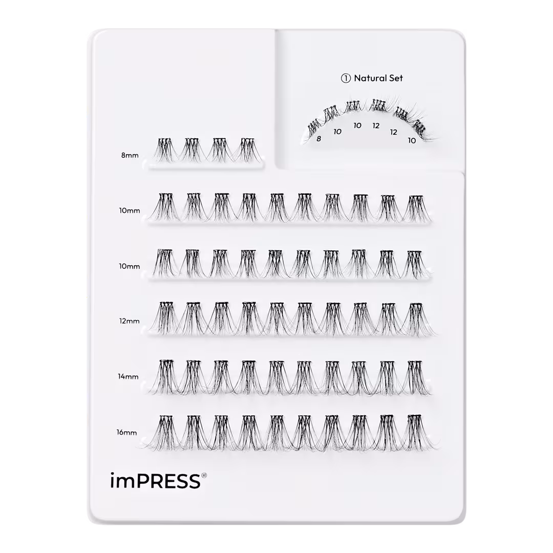Kiss  Impress Individual Pre-Glued Lash Clusters Multipack, Classic Natural