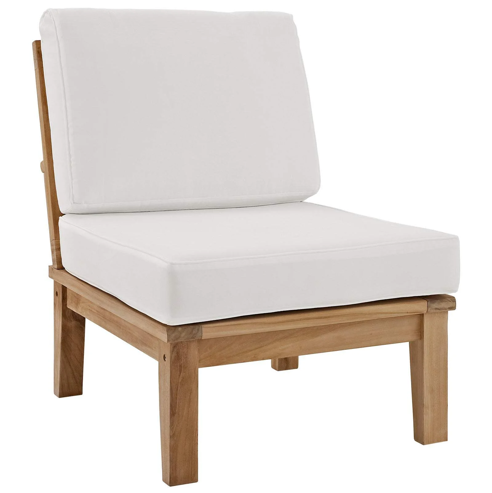 Modway Marina 8 Piece Outdoor Patio Teak Set in Natural White