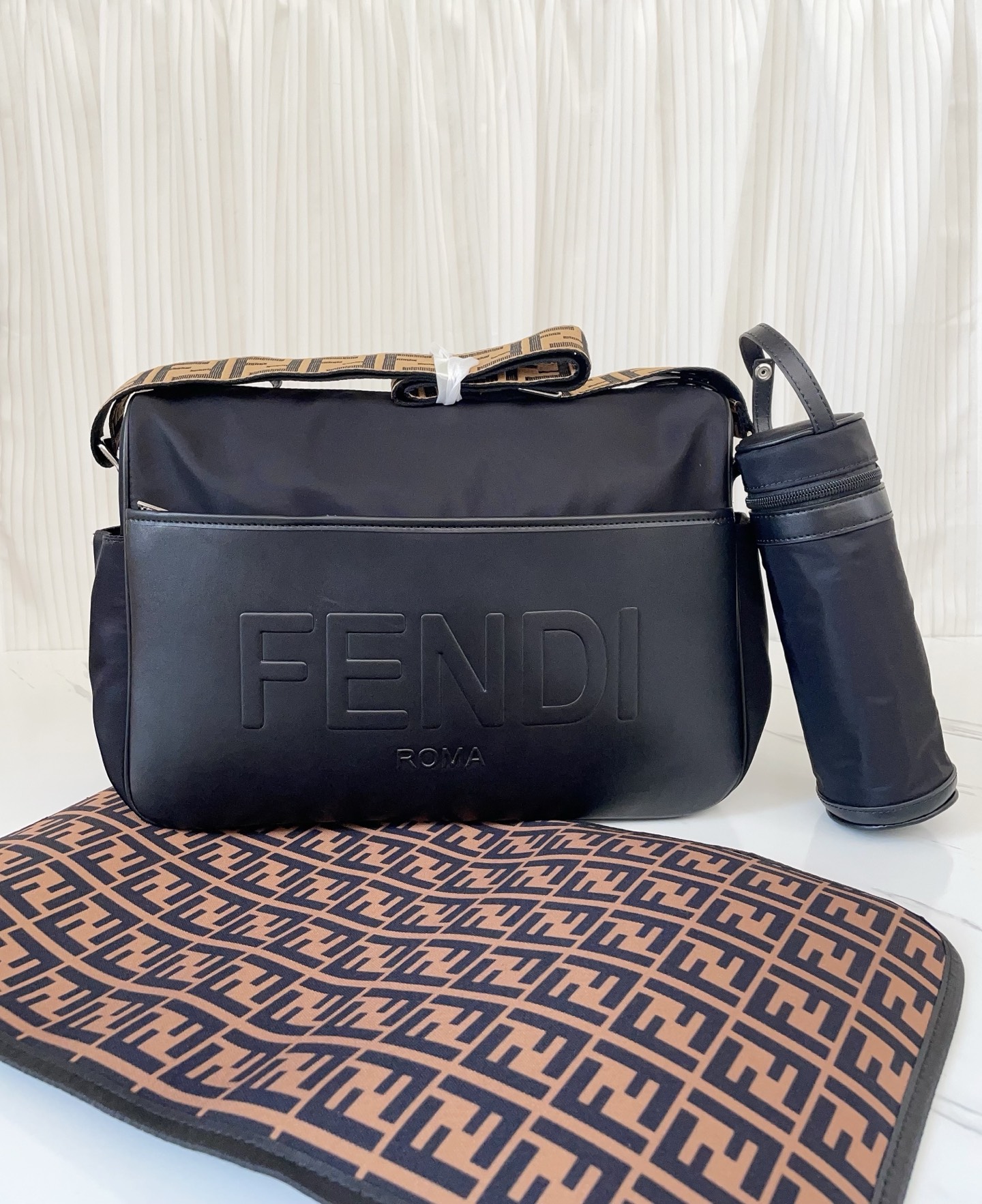 Fendi Black Nylon Diaper Bag