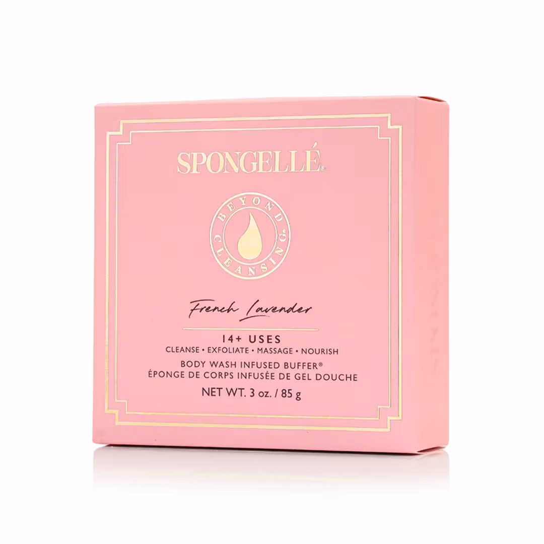SPONGELLE  French Lavender Boxed Flower Body Buffer | Body Wash Infused Buffer