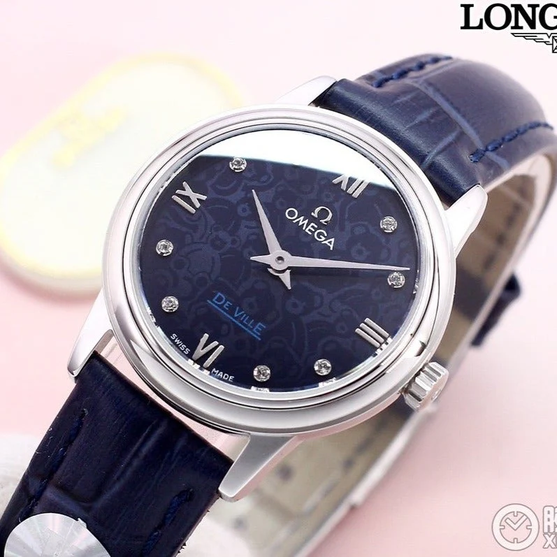 Omega Watch DEVILLE PRESTIGE 28MM QUARTZ BLUE DIAL DIAMOND NUMERALS
