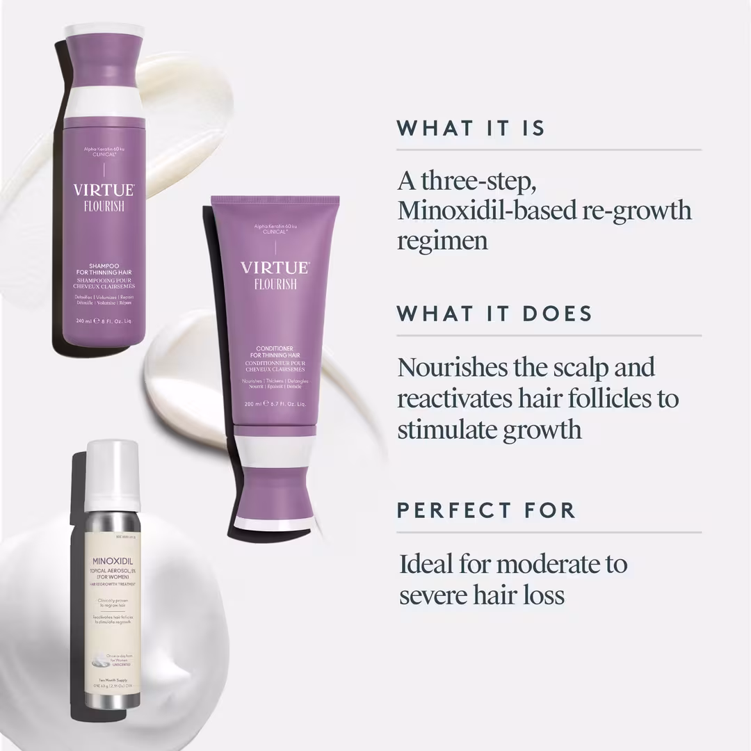 Virtue  Flourish Hair Growth Treatment Kit with Minoxidil