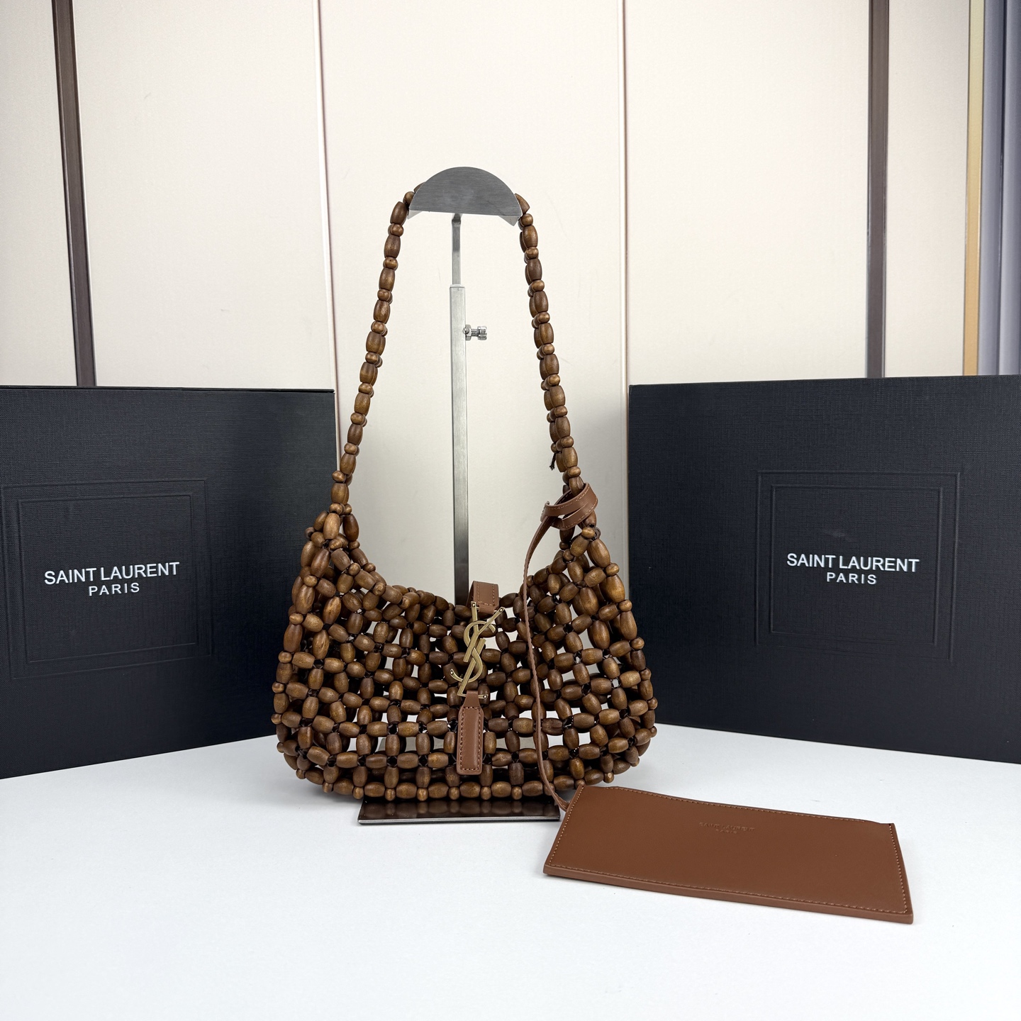YSL Icare Wooden Bead Tote Bag