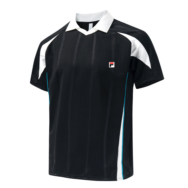 Fila F-Box Logo Contrast V-Neck Polo Shirt