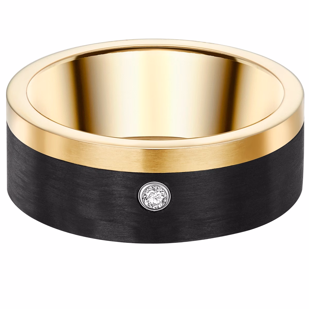 Ring aus Edelstahl in gelbgold mit Zirkonia
