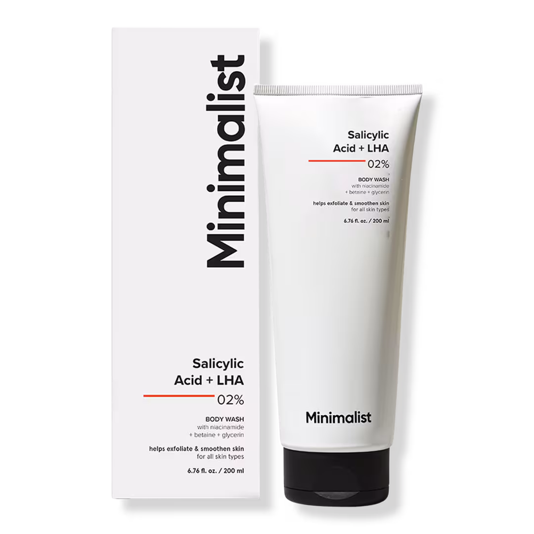 Minimalist  Salicylic Acid + LHA 2% Body Wash for Acne, Keratosis Pilaris, Uneven, Rough & Bumpy Skin