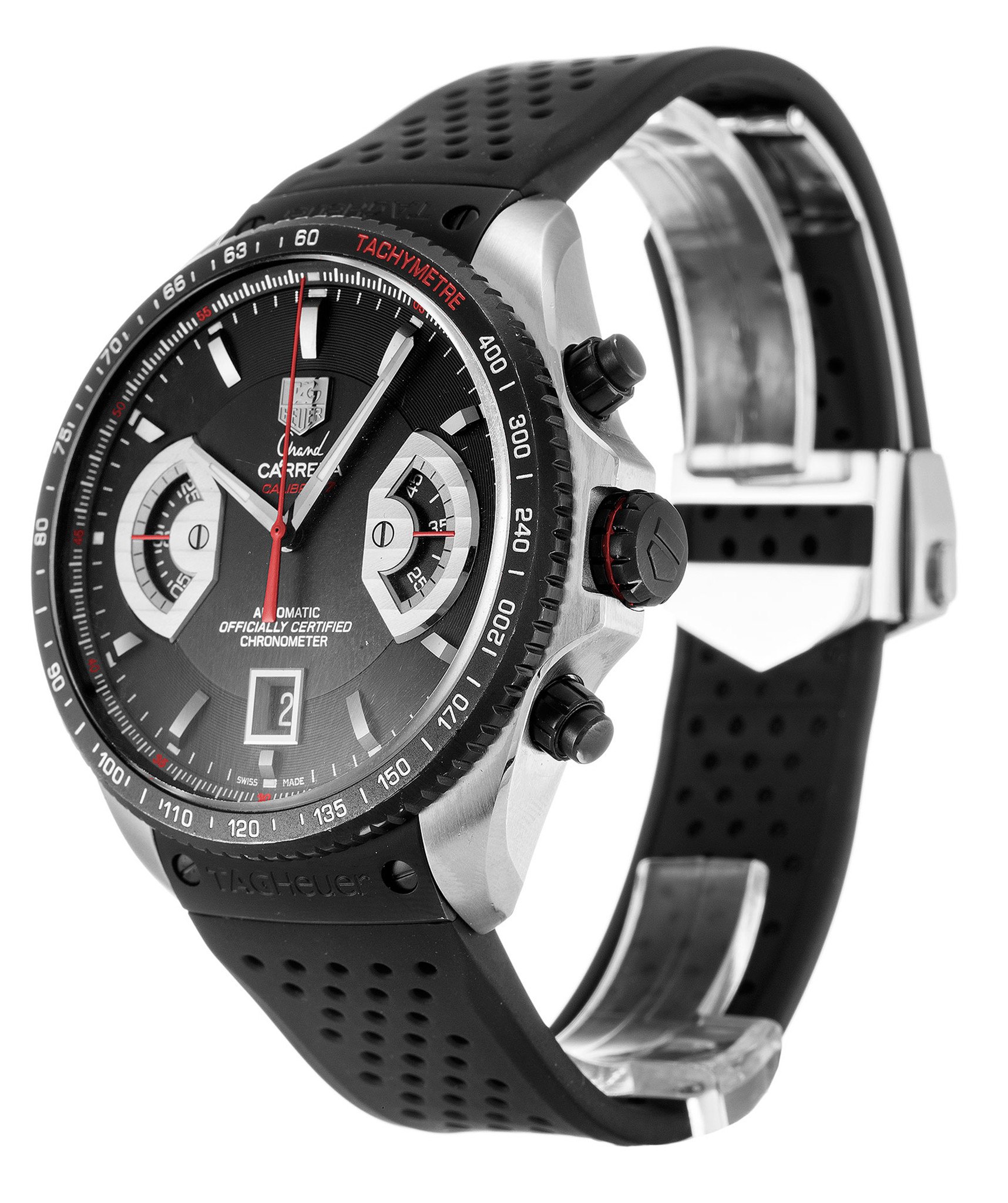 Replica Tag Heuer Grand Carrera CAV511C.FT6016 Black Dial Stick Markers 43MM