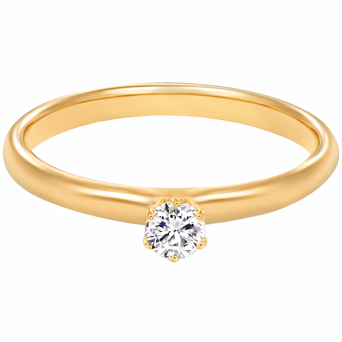 Ring aus Sterling Silber in gelbgold mit Zirkonia