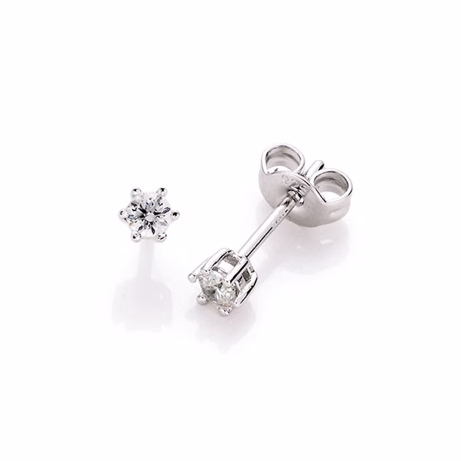 Ohrstecker Zirkonia in Krappenfassung, Silber 925