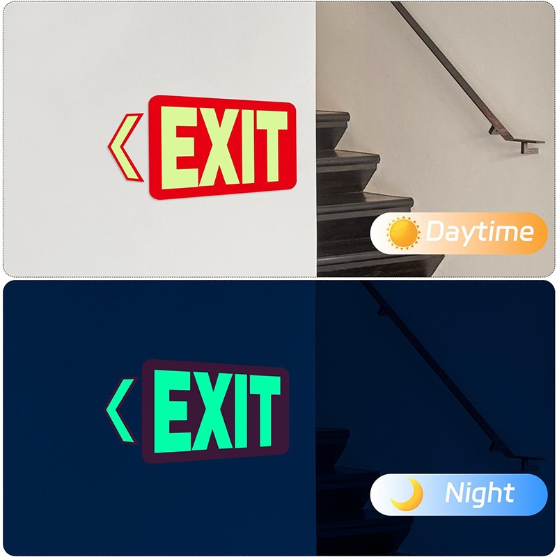 Cross-border emergency export sign luminous sticker, glow-in-the-dark vinyl sticker