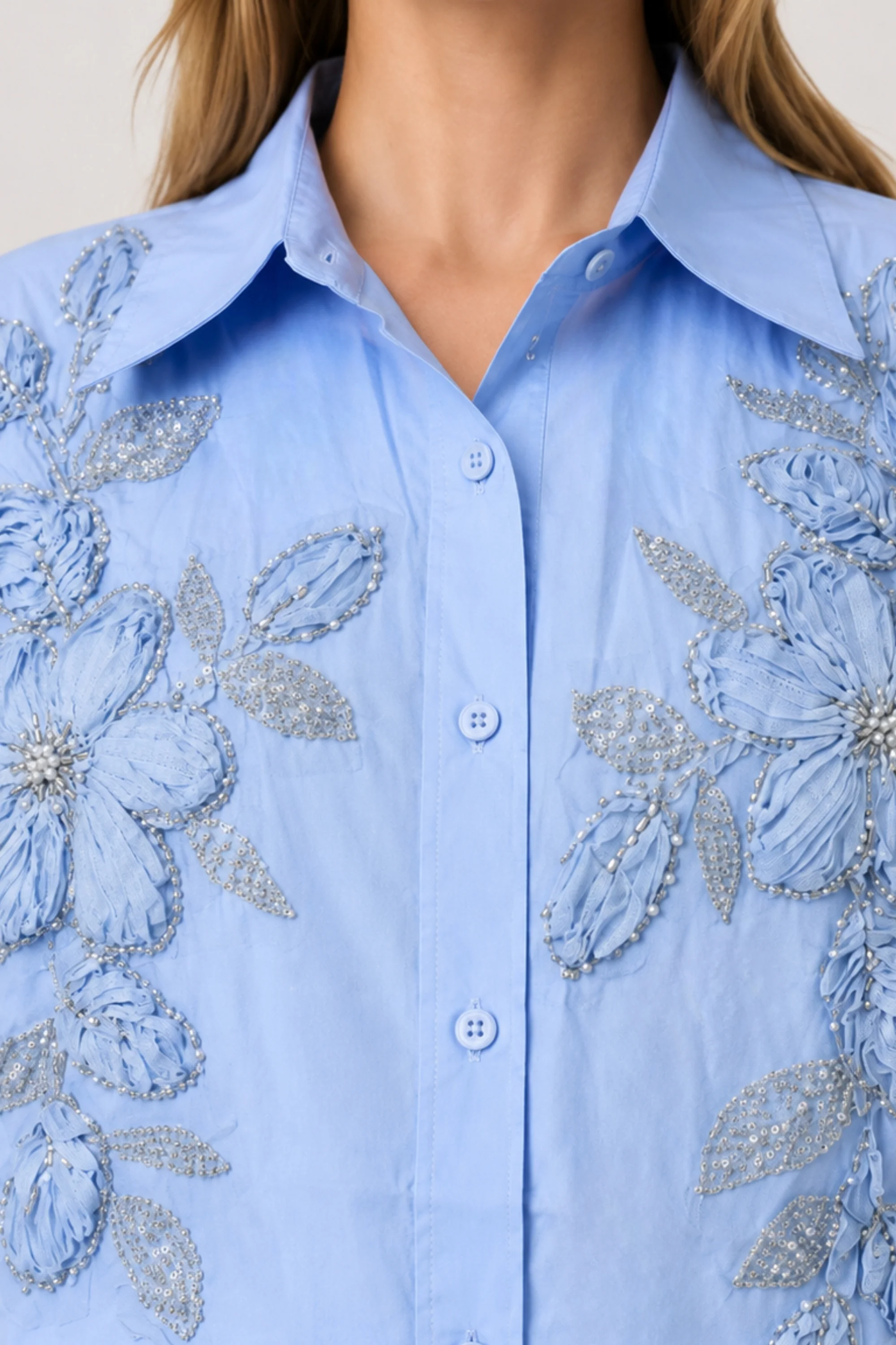 Sky Floral Oversized Shirt