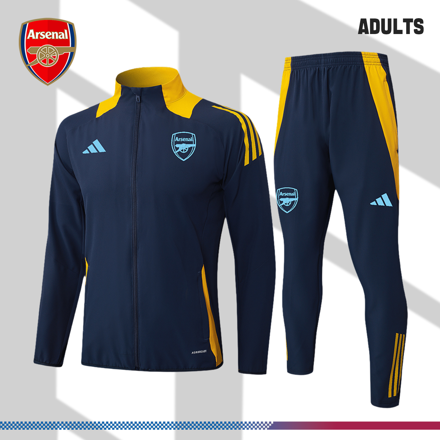2024/2025 Arsenal Dark Blue Adult Full Zip Training Suit (Adult Kit)