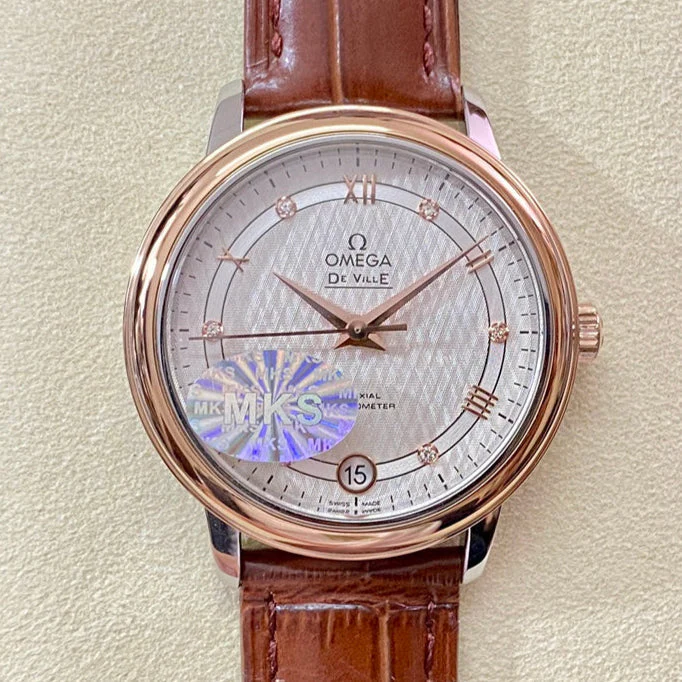 Omega Watch De Ville 32.7mm Pink Gold White Dial
