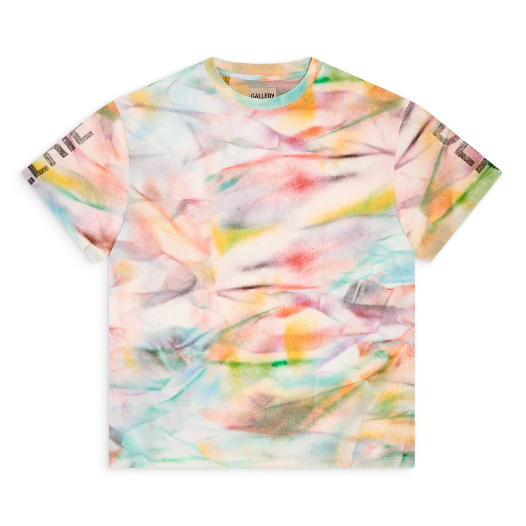 New style color vintage-style folded tie-dye printed short-sleeved shirt