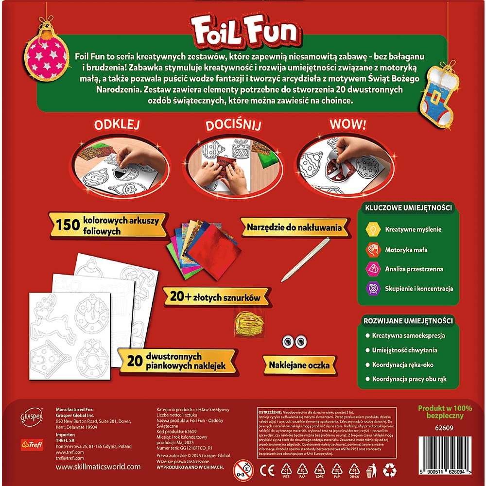 Zestaw Kreatywny Skillmatics, Foil Fun, Ozdoby Świąteczne