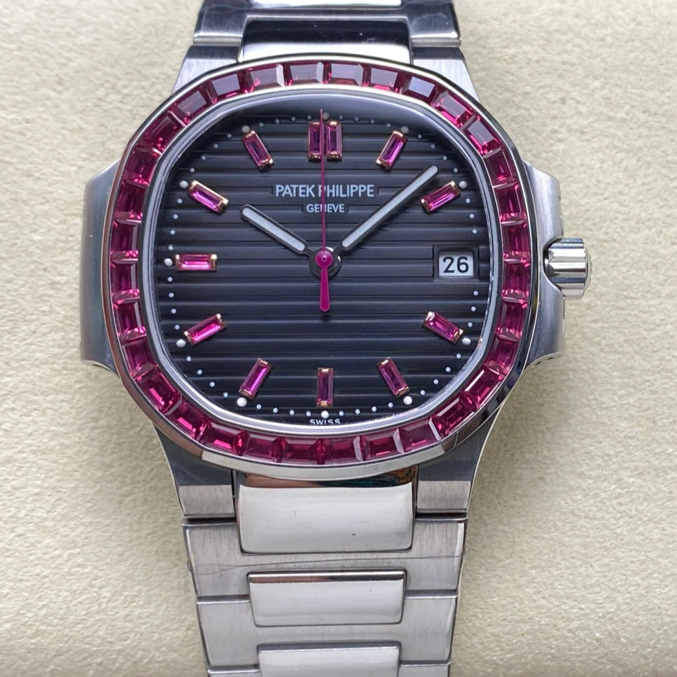 PATEK Watch Nautilus 35.2mm Silver Black Pink Dial