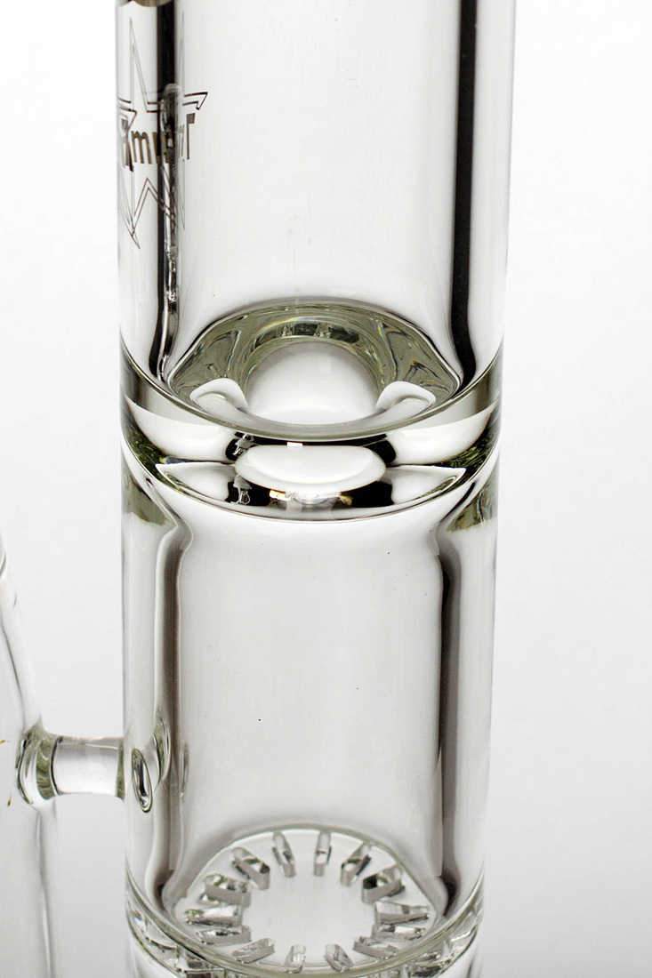 15 double flat diffuser heavy glass water bong