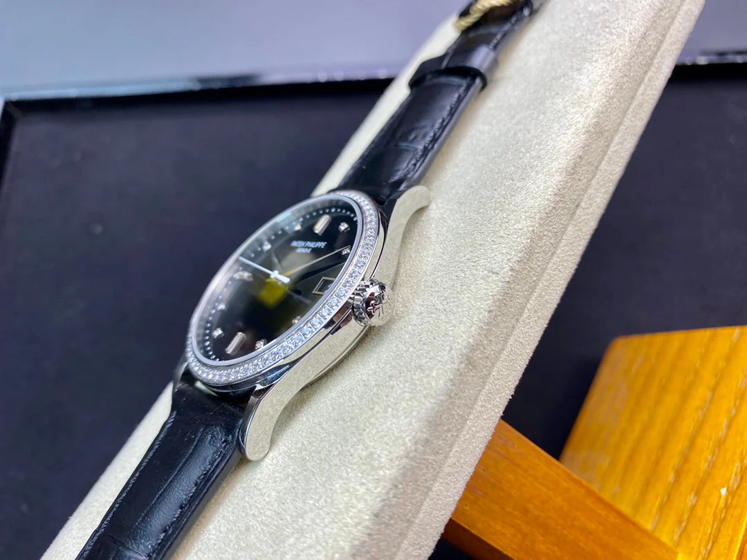 PATEK Watch Calatrava 38mm Black Dial Leather