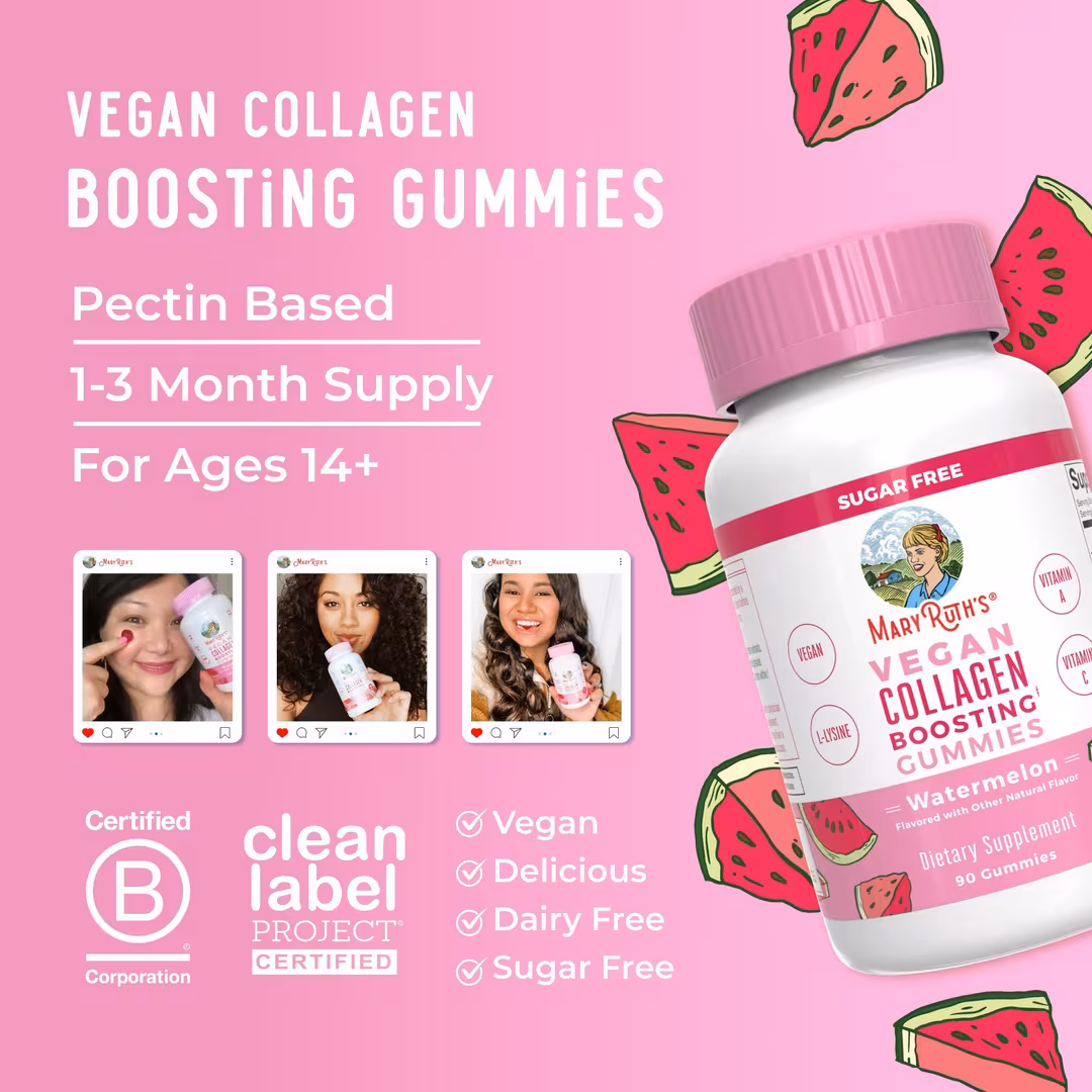 MaryRuth's  Vegan Collagen Boosting Gummies Watermelon
