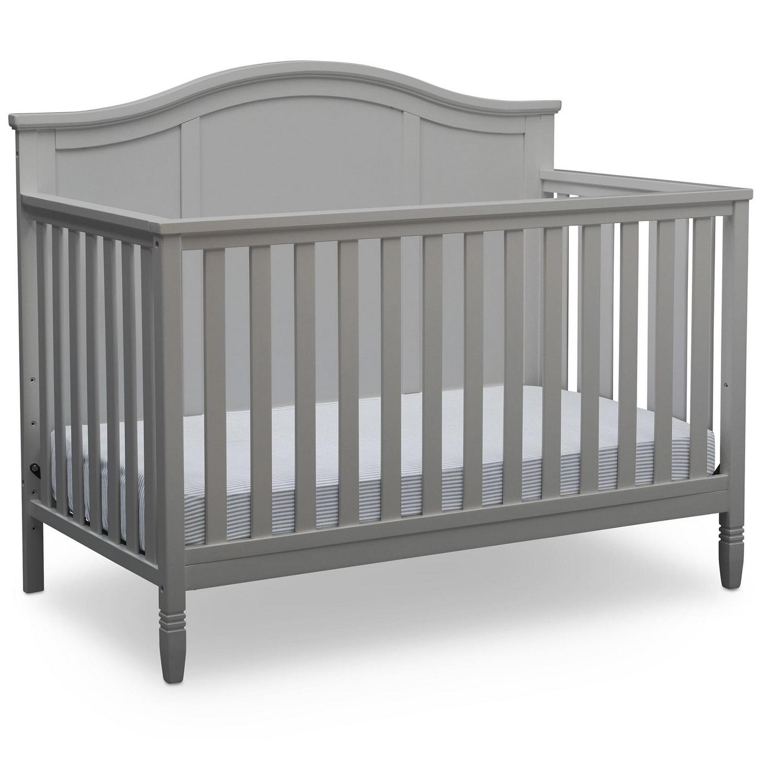 Delta Children Madrid 4-in-1 Convertible Crib with Serta Mattress Value Pack (Gray)