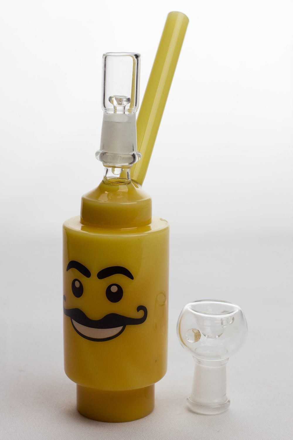 7 Lego head 2-in-1 glass water bubbler