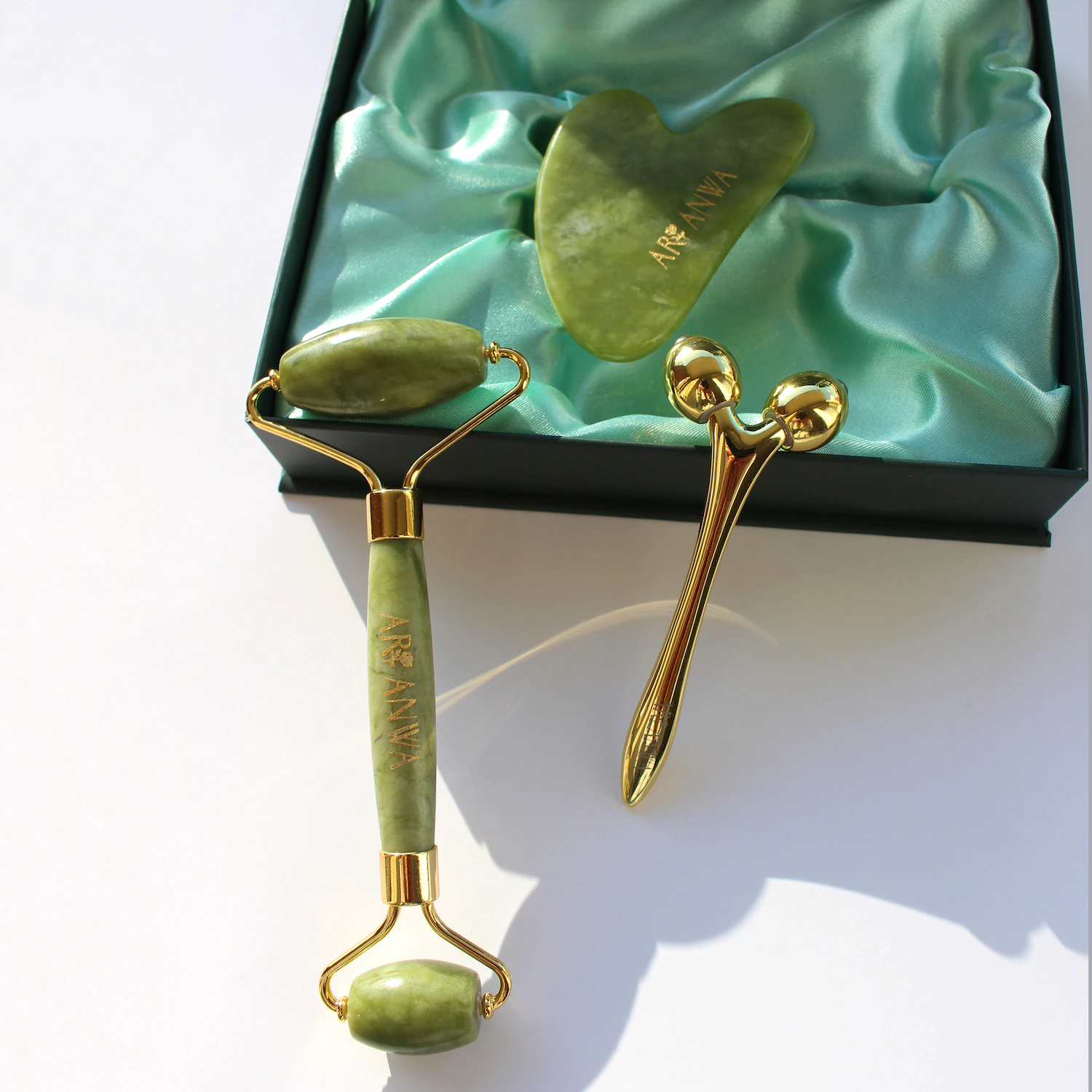 Face Yoga Kit Jade - Mit 3D Twin Face Roller