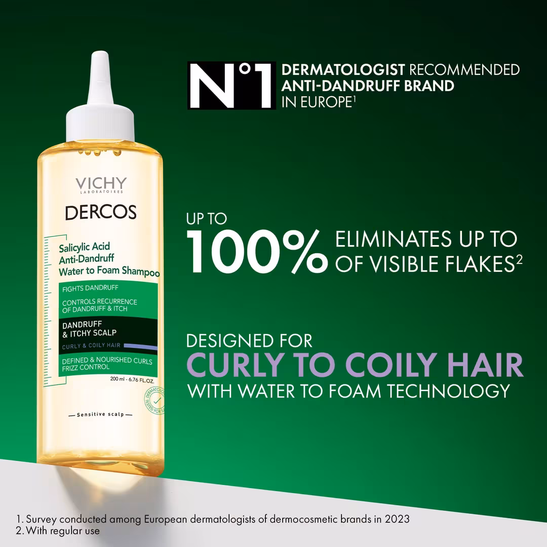 Vichy  Dercos Salicylic Acid Anti-Dandruff Water to Foam Shampoo
