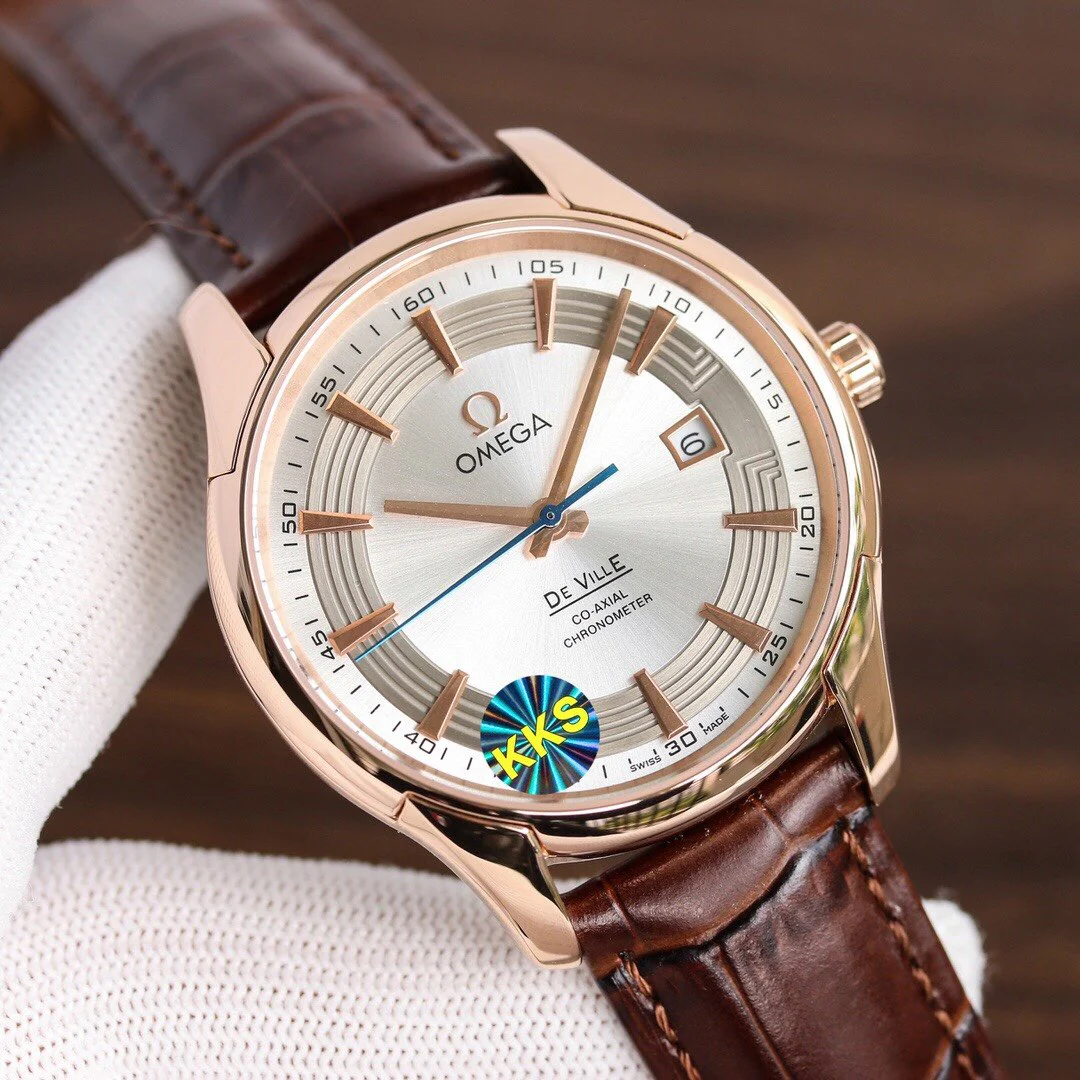 Cartier Watch DE VILLE HOUR VISION 41MM ROSE GOLD CASE LEATHER STRAP