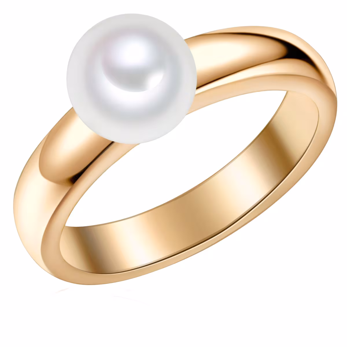 Ring aus Sterling Silber in gelbgold mit Süßwasser-Zuchtperle
