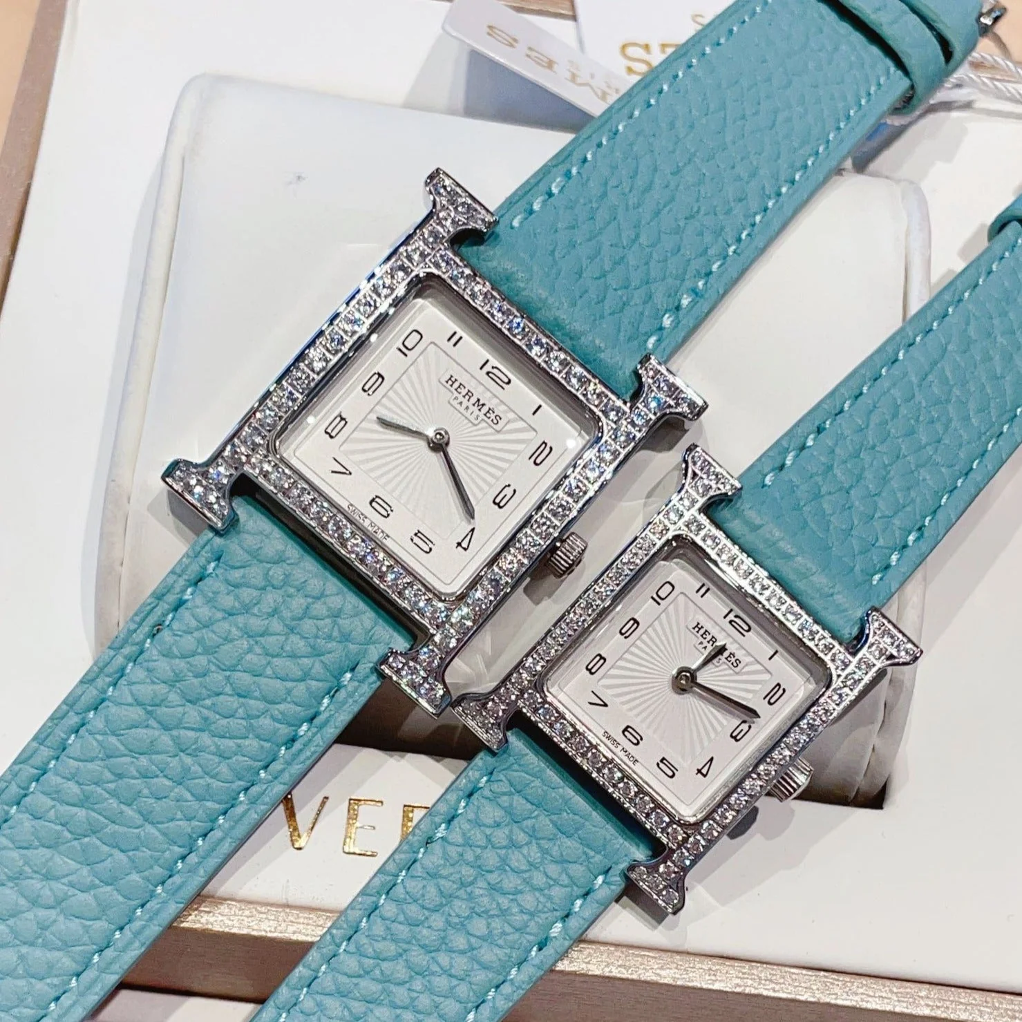 Hermes Watch HEURE H 26 SILVER WHITE DIAL EPSOM LEATHER EPSOM LEATHER