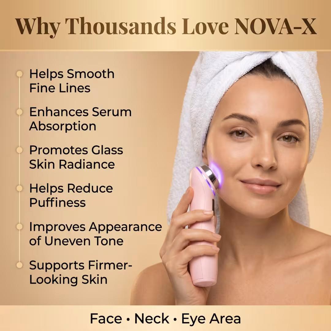 Glo24k  NOVA-X 7 Color LED Skincare Device with Intelligent Voice Guidance