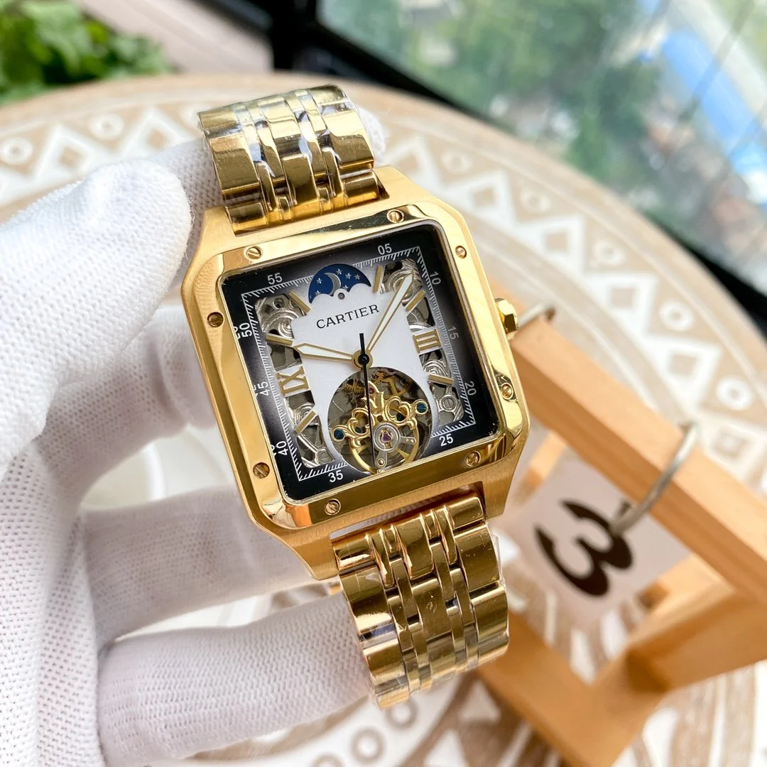 Cartier Watch SANTOS 42 GOLD CASE SKELETON DIAL