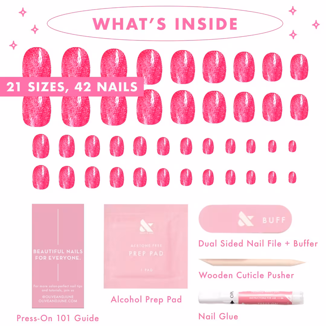 Olive & June  Instant Mani Press-On Nails Fuchsia Velvet