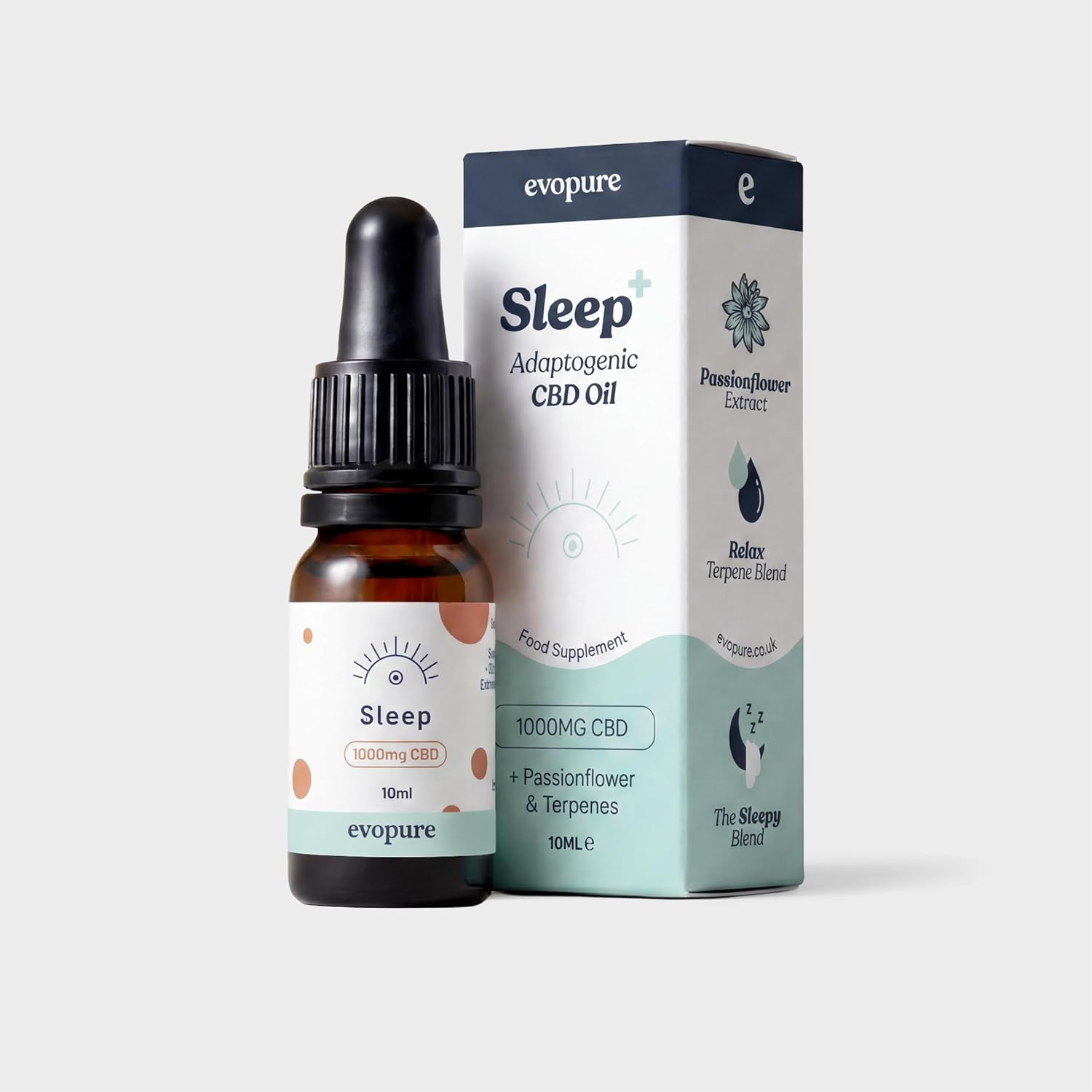 leep CBD Oil 1000mg | High Strength | Passionflower & Relax Terpenes | Deep Sleep Support | THC Free | 10ml