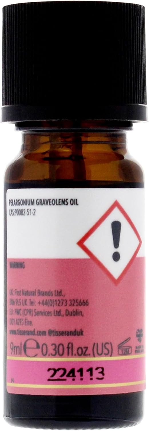 Tisserand Geranium Ethically Harvested Essential Oil - 9ml | Balancing Geranium Aroma, 100% Natural Pure Essential Oils, Uncompromising Quality, Certified Vegan