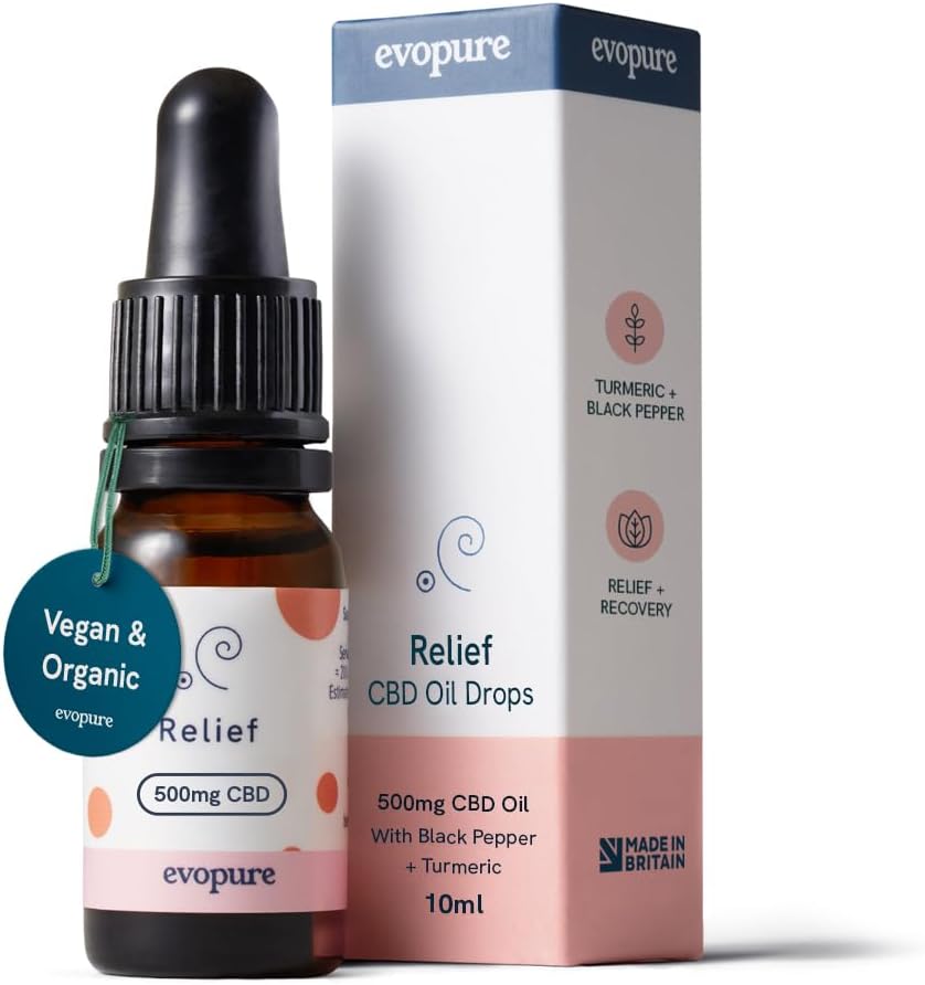 CBD Oil 500mg for Muscle & Joint Relief | Turmeric & Black Pepper | Recovery & Inflammation Support | THC Free | 10ml