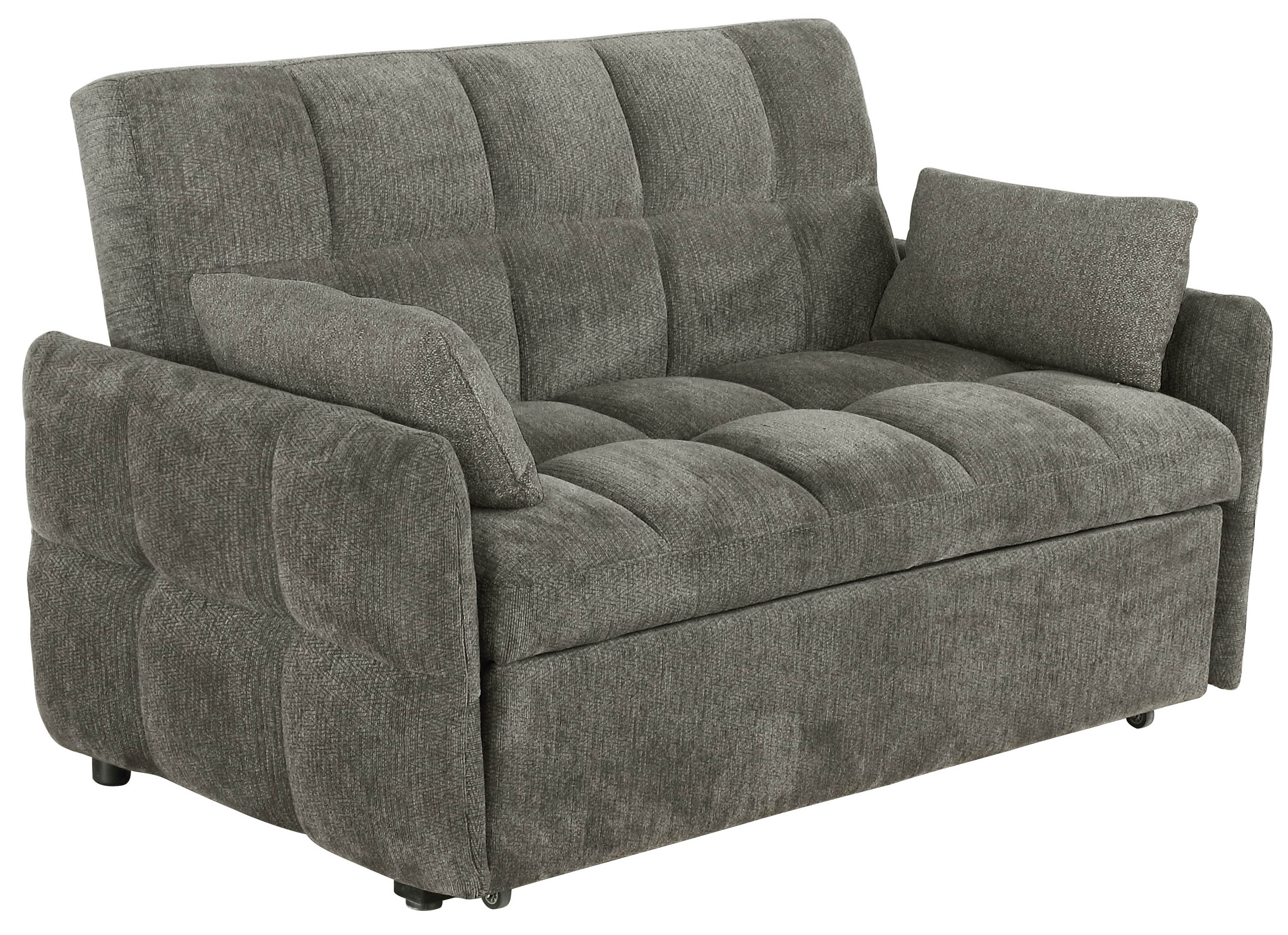 FrostGlen Tufted Cushion Sleeper Sofa Bed Dark Grey