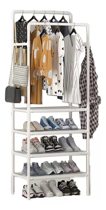 Zapatera Organizador Perchero Metalico Rack Para Ropa Mueble