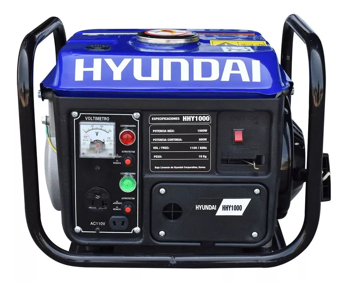 Generador Port&aacute;til Hyundai HHY1000 1000W monof&aacute;sico 110V A Gasolina