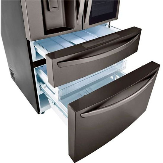 29,5 pies cúbicos. Pie. Refrigerador de 4 puertas con puertas francesas InstaView Door-in-Door y Craft Ice