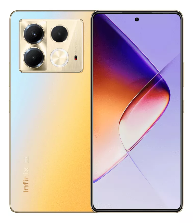 smartphone Infinix nota 40 5g, 8 Gb De Ram, 256 Gb De Almacenamiento, C&aacute;mara Triple De 108 Mp+ 32 Mp, Pantalla De 6,78 Fhd+ 120 Hz, Sonido De Jbl, Bater&iacute;a De 5000 Mah, Carga Inal&aacute;mbrica Dorado