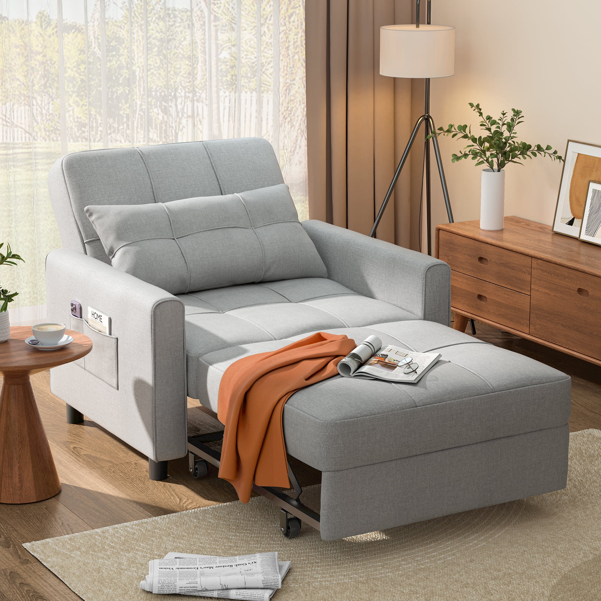 Sofá Cama Silla 3 en 1, Silla Convertible Cama Individual
