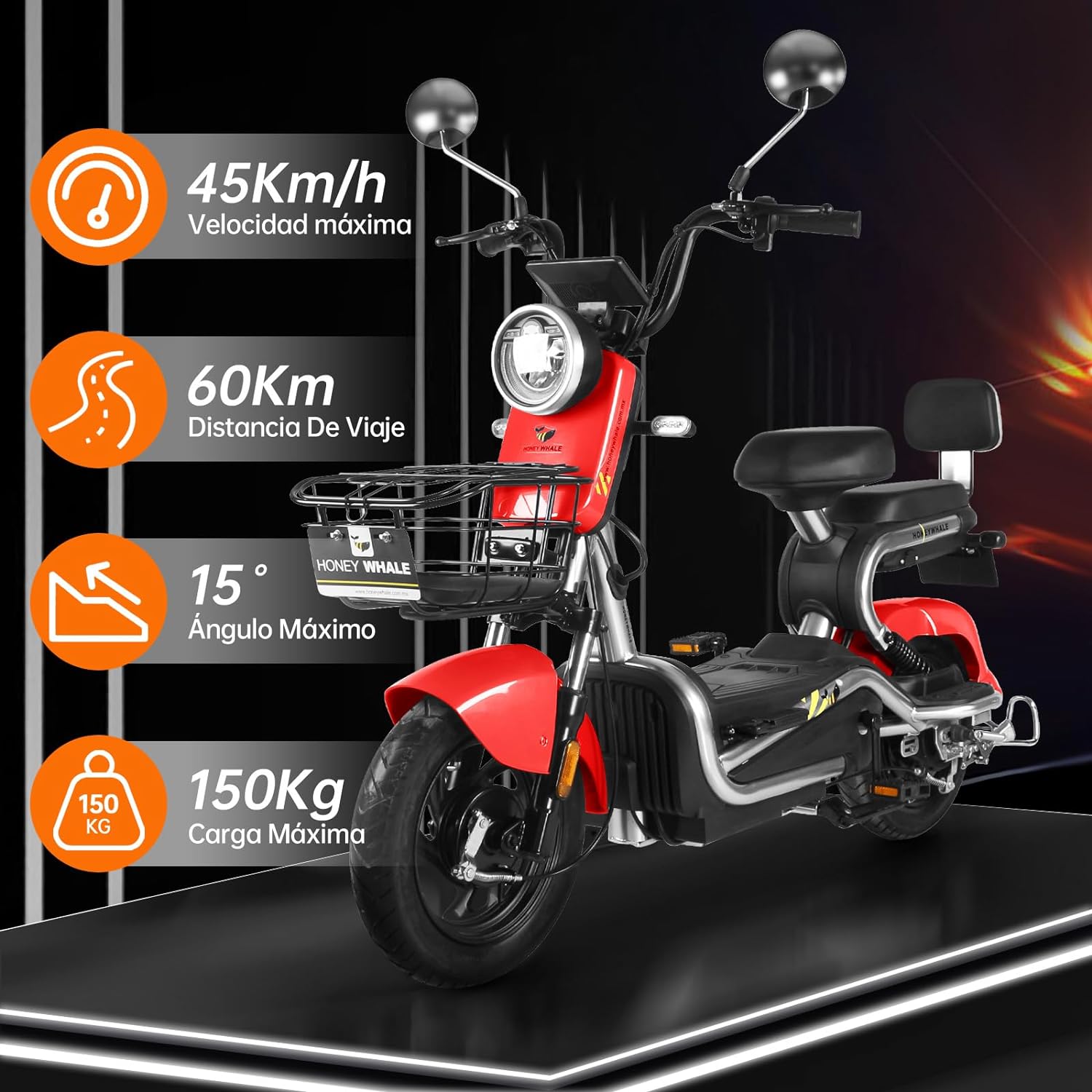 Bicicleta eléctrica para adultos HONEYWHALE KC