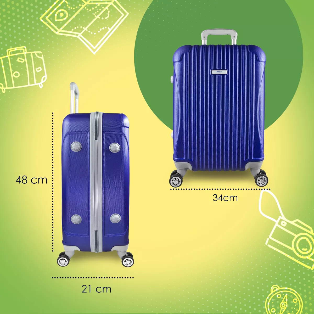 Maleta Con Ruedas Giro 360° De Viaje, 19 Pul Maletas Rigidas