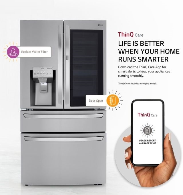 29,5 pies cúbicos. Pie. Refrigerador de 4 puertas con puertas francesas InstaView Door-in-Door y Craft Ice